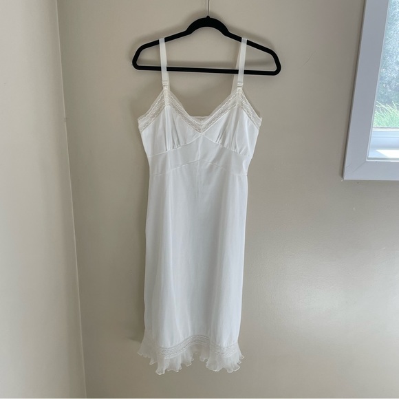 Miss Diana Vintage Full Length Lingerie Slip Dress, Lace Ruching Trim, S… - Picture 1 of 9